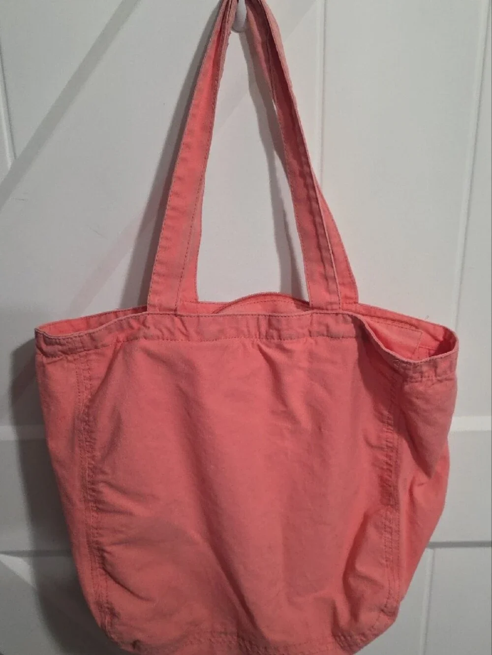 PINK Victoria's Secret Coral Pink Canvas Tote with Front Pocket